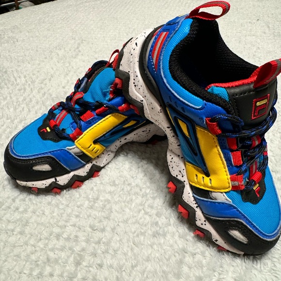 Toddler Fila blue multicolor running hiking shoes size 10 1/2 - Picture 6 of 7